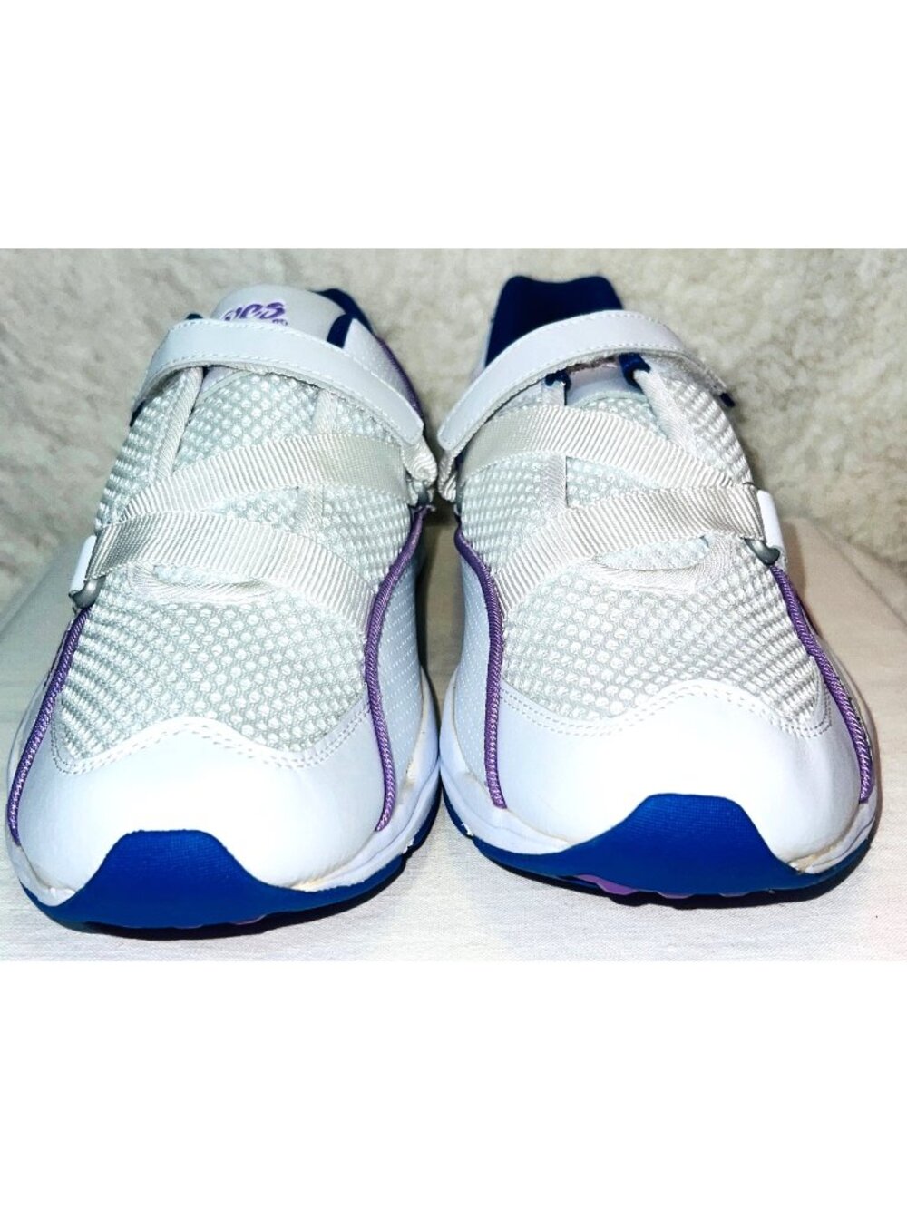 Curves For Women White & Purple Athletic Shoes wStraps Sz11 Athletic Crosstraini